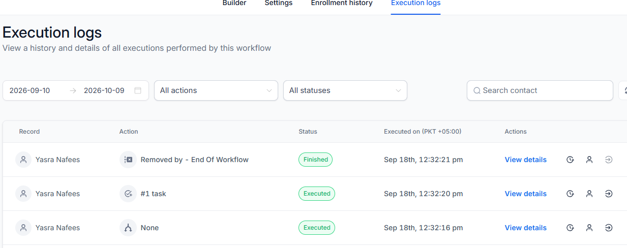 Test run: no reply found, so the workflow created the task