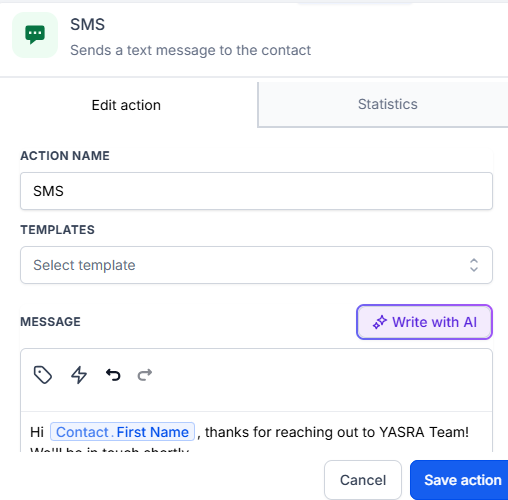 Instant SMS to a new lead